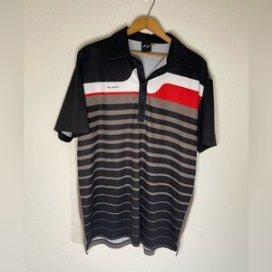Sligo Mens Golf Polo Short Sleeve Shirt. Black. Red. Size XL. EUC